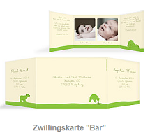 Zwillingsratgeber zwillingskarten Tauf- und Geburtsanzeigen - Karten zur Zwillingsgeburt 